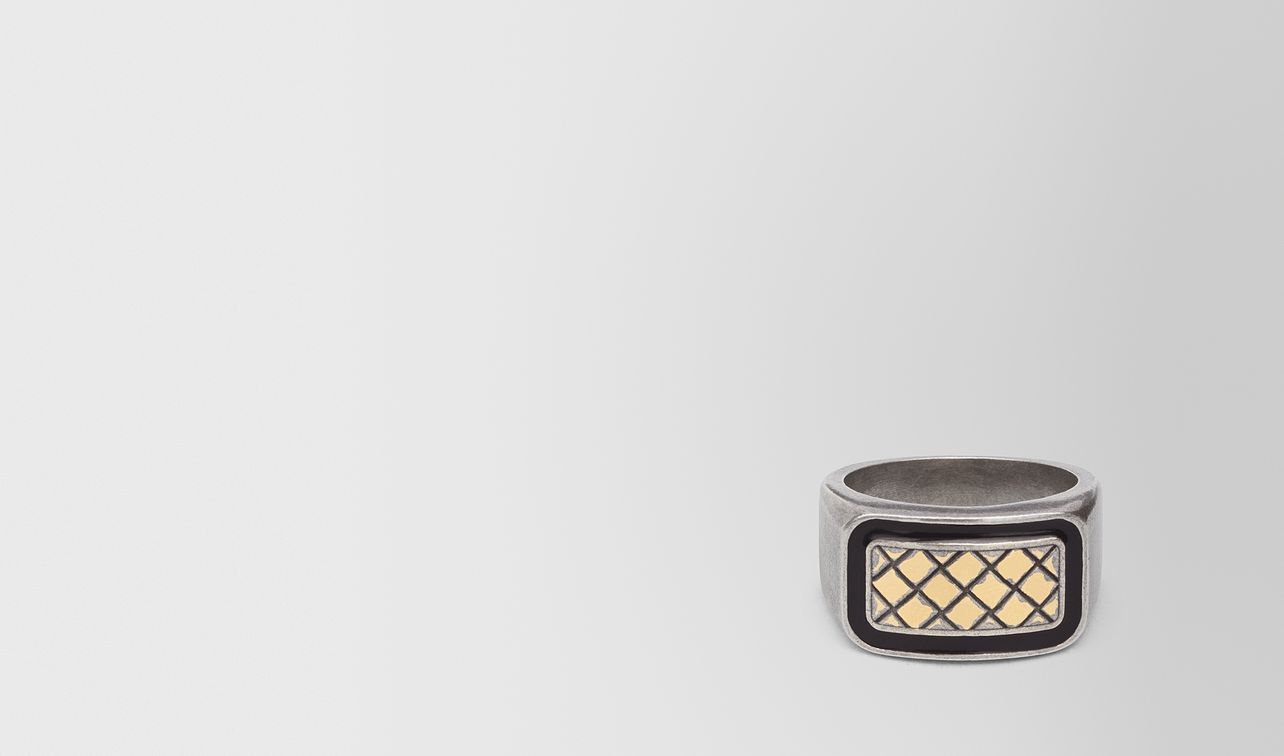 oxidized silver nero matte enamel ring landing