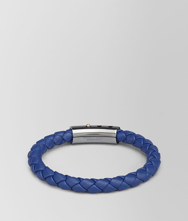 BOTTEGA VENETA COBALT BLUE INTRECCIATO NAPPA BRACELET Bracelet Man fp