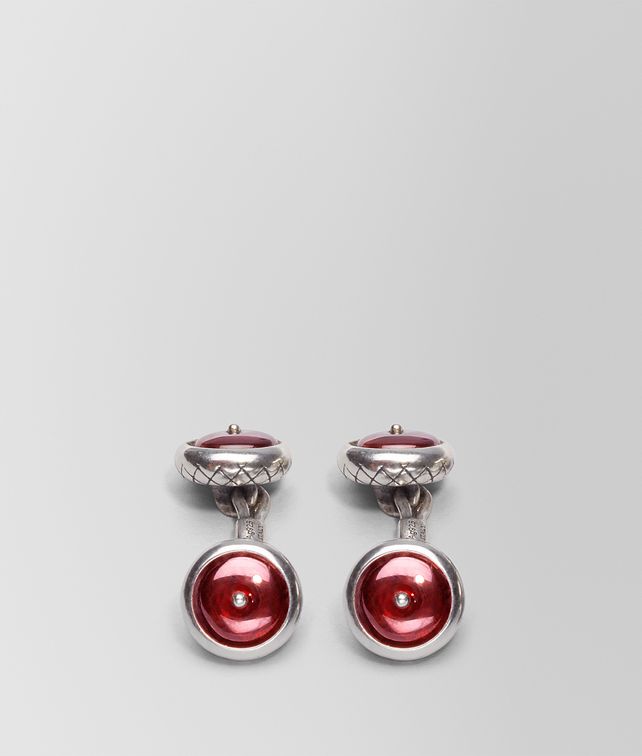 BOTTEGA VENETA ANTIQUE SILVER GARNET CUFFLINK Other Jewelry Woman fp