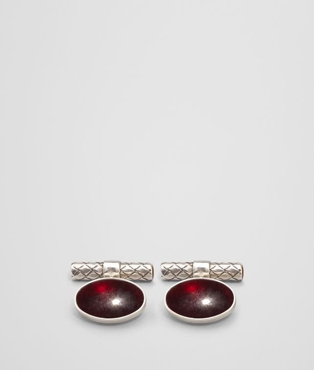BOTTEGA VENETA ANTIQUE SILVER GARNET CUFFLINK Other Jewelry Woman fp