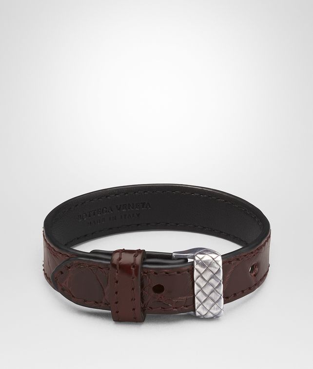 BOTTEGA VENETA DARK BAROLO CROCODILE BRACELET Bracelet Man fp