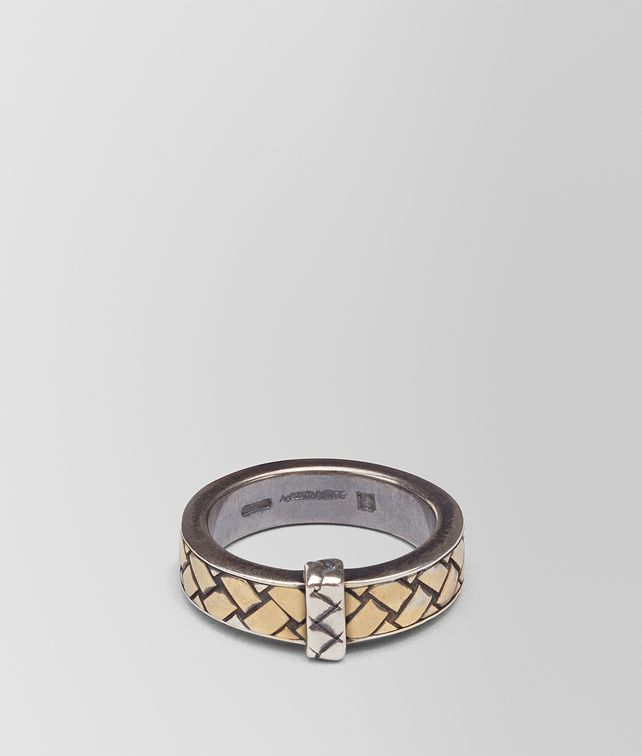 BOTTEGA VENETA OXIDIZED SILVER GOLD RING Ring Man fp
