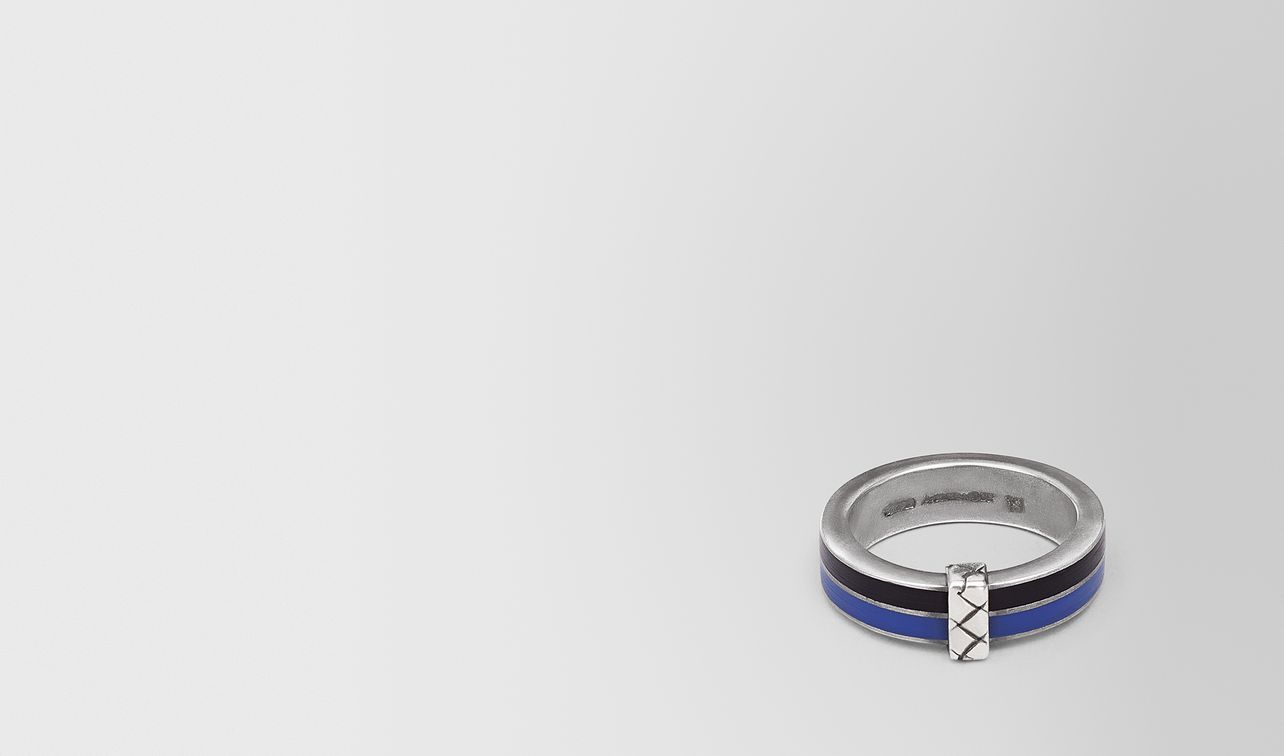 oxidized silver cobalt blue enamel ring landing