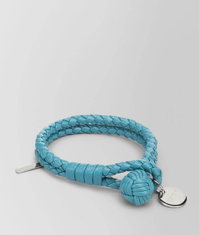 BOTTEGA VENETA AQUA INTRECCIATO NAPPA BRACELET Keyring or Bracelets E fp