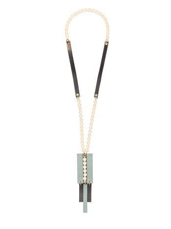 Marni Necklace in leather and pearls Woman