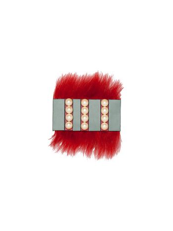 Marni Brooch in shearling and pearls Woman