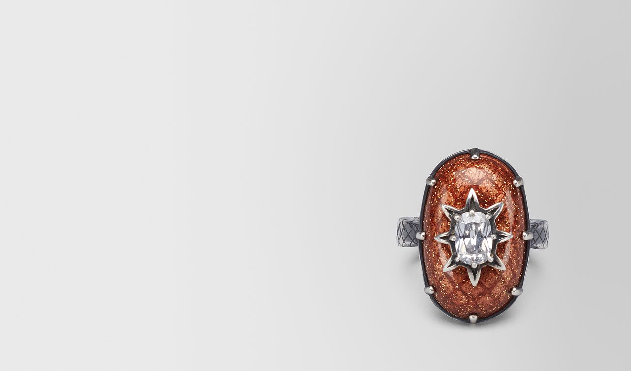 brown antique silver stellular ring landing