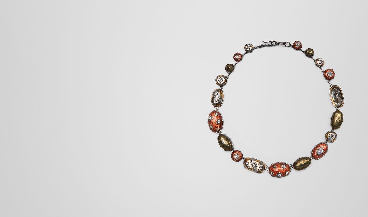 natural brown antique silver stellular necklace landing