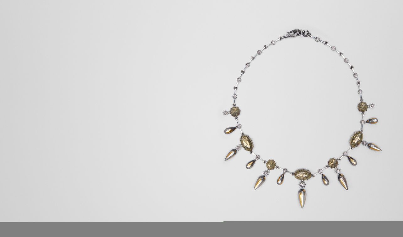 natural antique silver stellular necklace landing