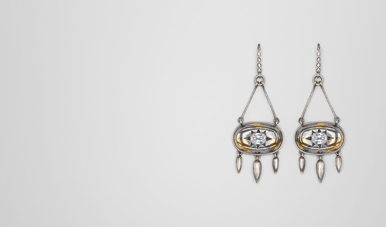 natural antique silver stellular earrings landing