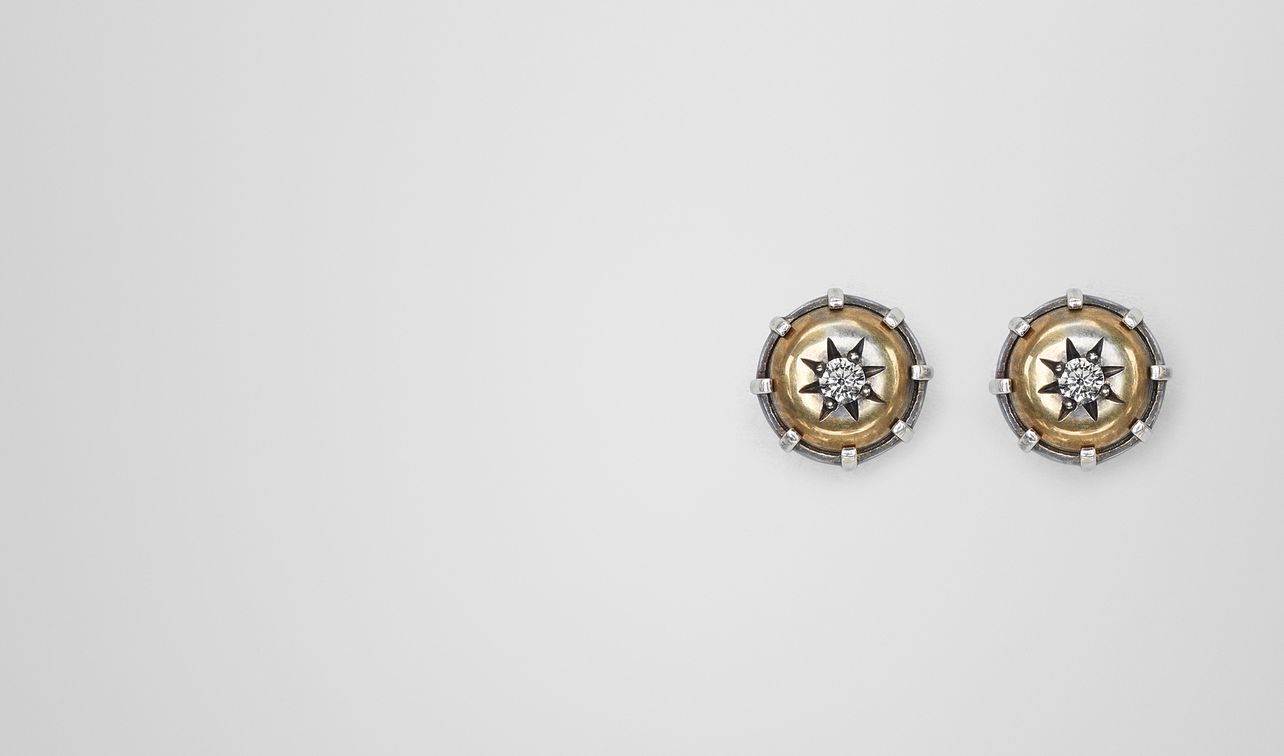 natural antique silver stellular stud earrings landing