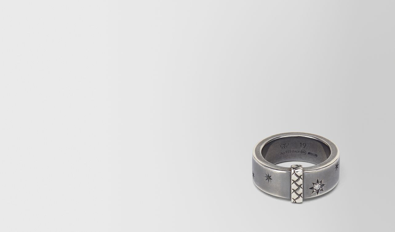 natural antique silver stellular ring landing