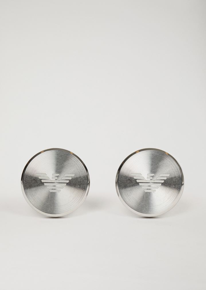 Cufflinks in stainless steel with logo 