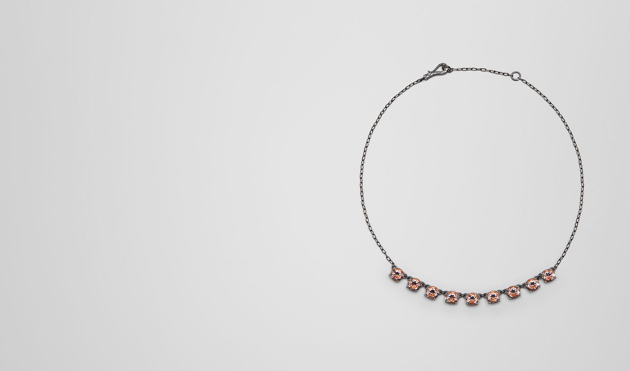 brown cubic zirconia silver necklace landing