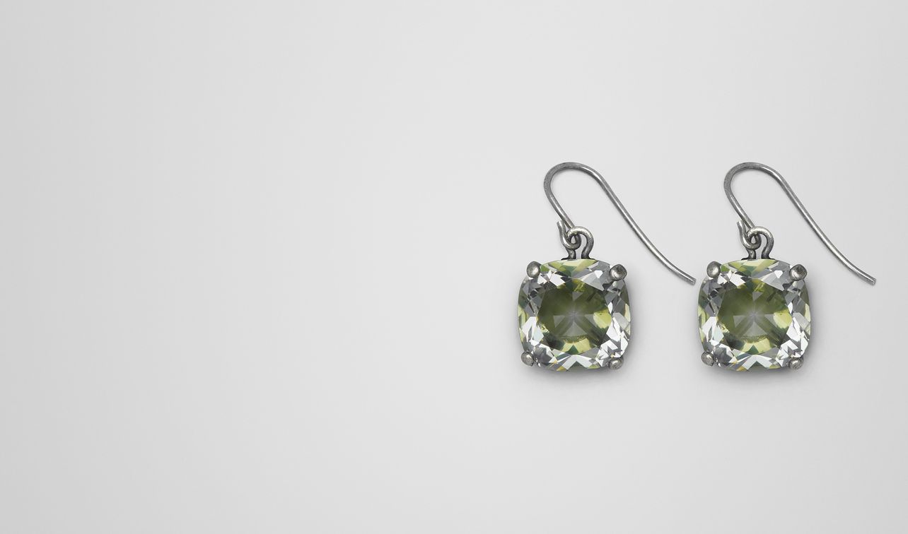 chamomile cubic zirconia/oxidized silver earrings landing