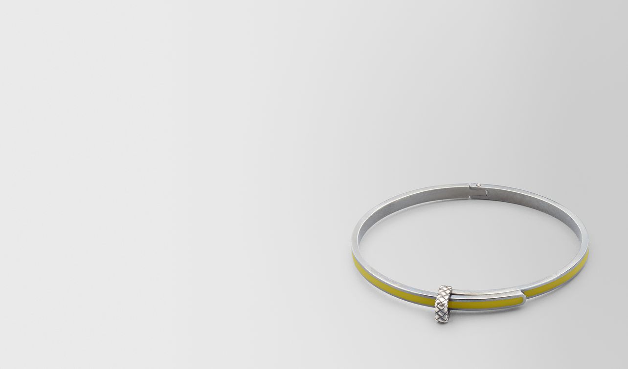 bracciale in argento ossidato e smalto chamomile landing
