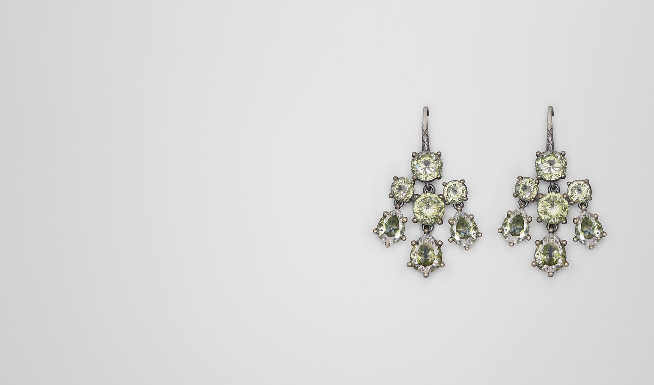 chamomile cubic zirconia/oxidized silver earrings landing