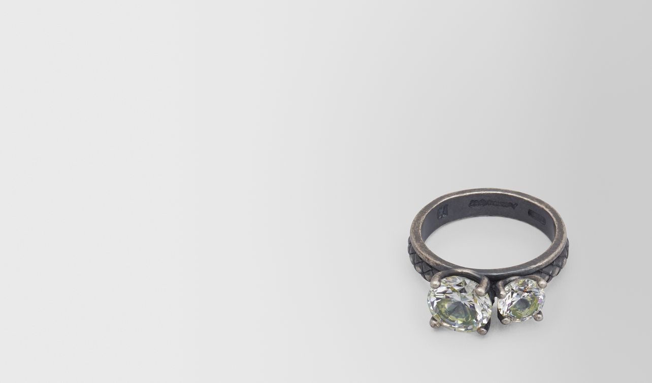chamomile cubic zirconia/oxidized silver ring landing