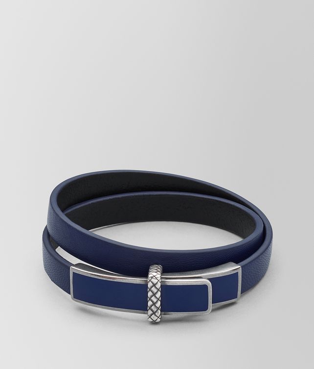 BOTTEGA VENETA ATLANTIC LEATHER/OXIDIZED SILVER BRACELET Bracelet Woman fp