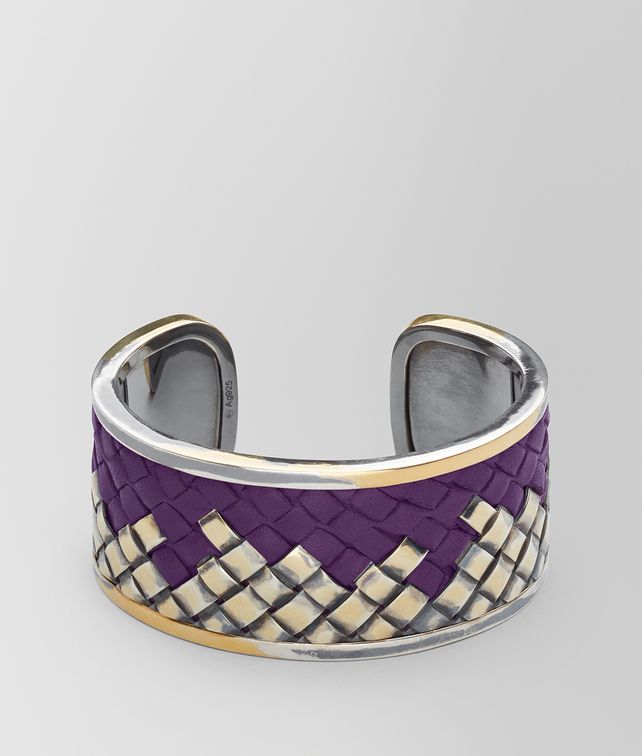 BOTTEGA VENETA BRACELET EN ARGENT OXYDÉ/CUIR MONALISA Bracelet Femme fp
