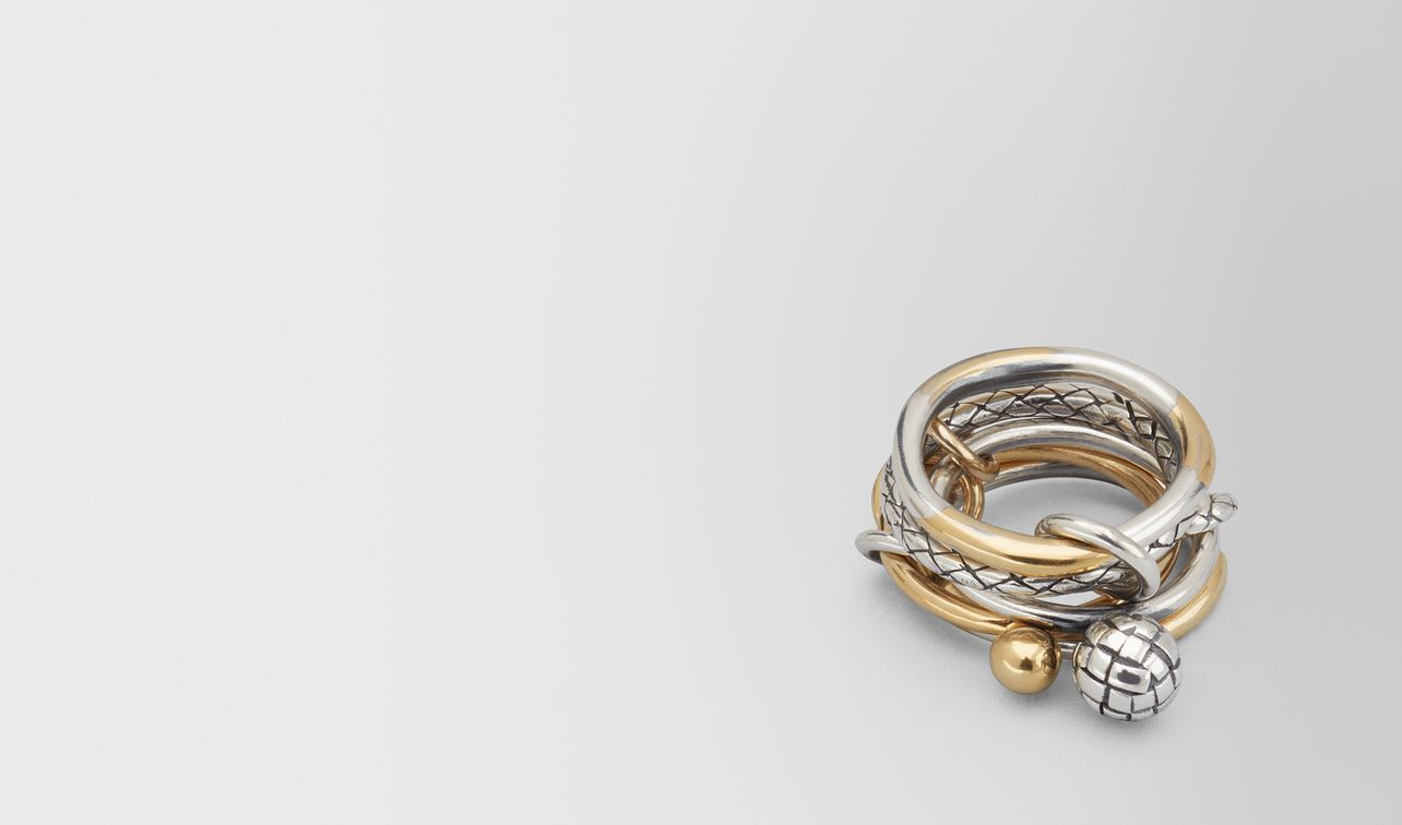 antique silver/yellow gold patina dichotomy ring landing