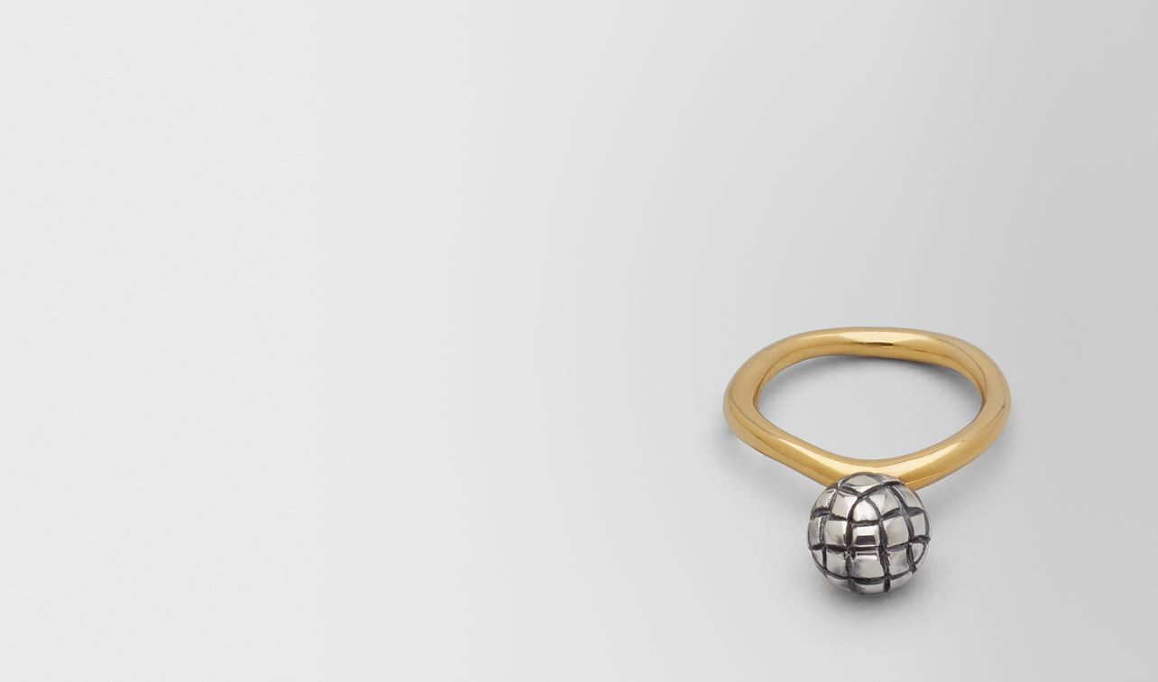 antique silver/yellow gold patina dichotomy ring landing