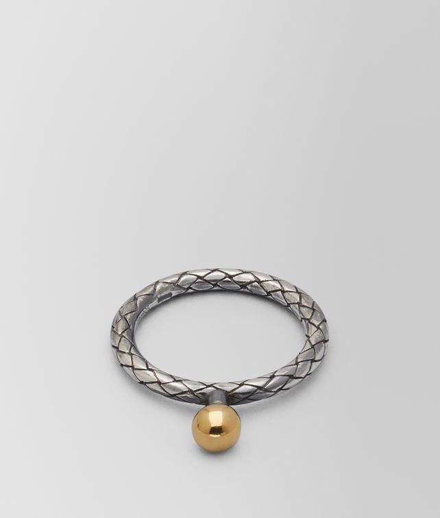 BOTTEGA VENETA ANTIQUE SILVER/YELLOW GOLD PATINA DICHOTOMY RING Ring Woman fp