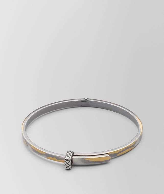 BOTTEGA VENETA ANTIQUE SILVER/YELLOW GOLD PATINA BRACELET Bracelet Woman fp