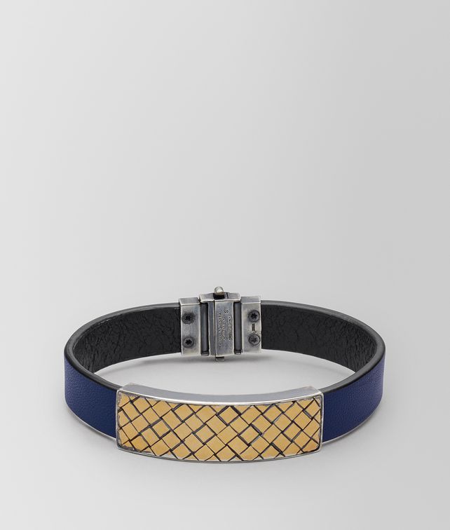 BOTTEGA VENETA ATLANTIC LEATHER/ANTIQUE SILVER BRACELET Bracelet Man fp
