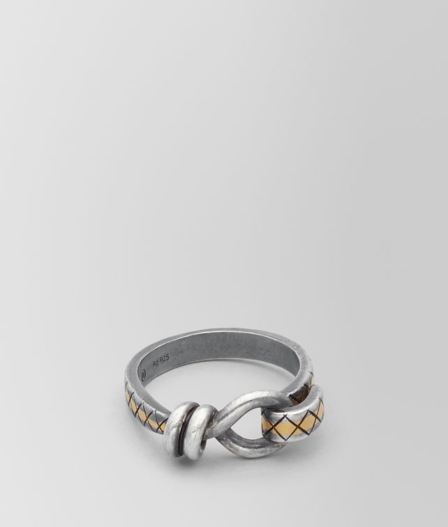 BOTTEGA VENETA ANTIQUE SILVER/YELLOW GOLD PATINA RING Ring Woman fp