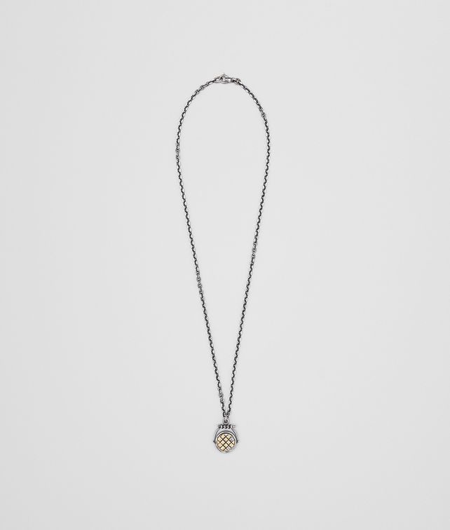 BOTTEGA VENETA NATURAL CHALCOPYRITE/ANTIQUE SILVER PENDANT Necklace Woman fp