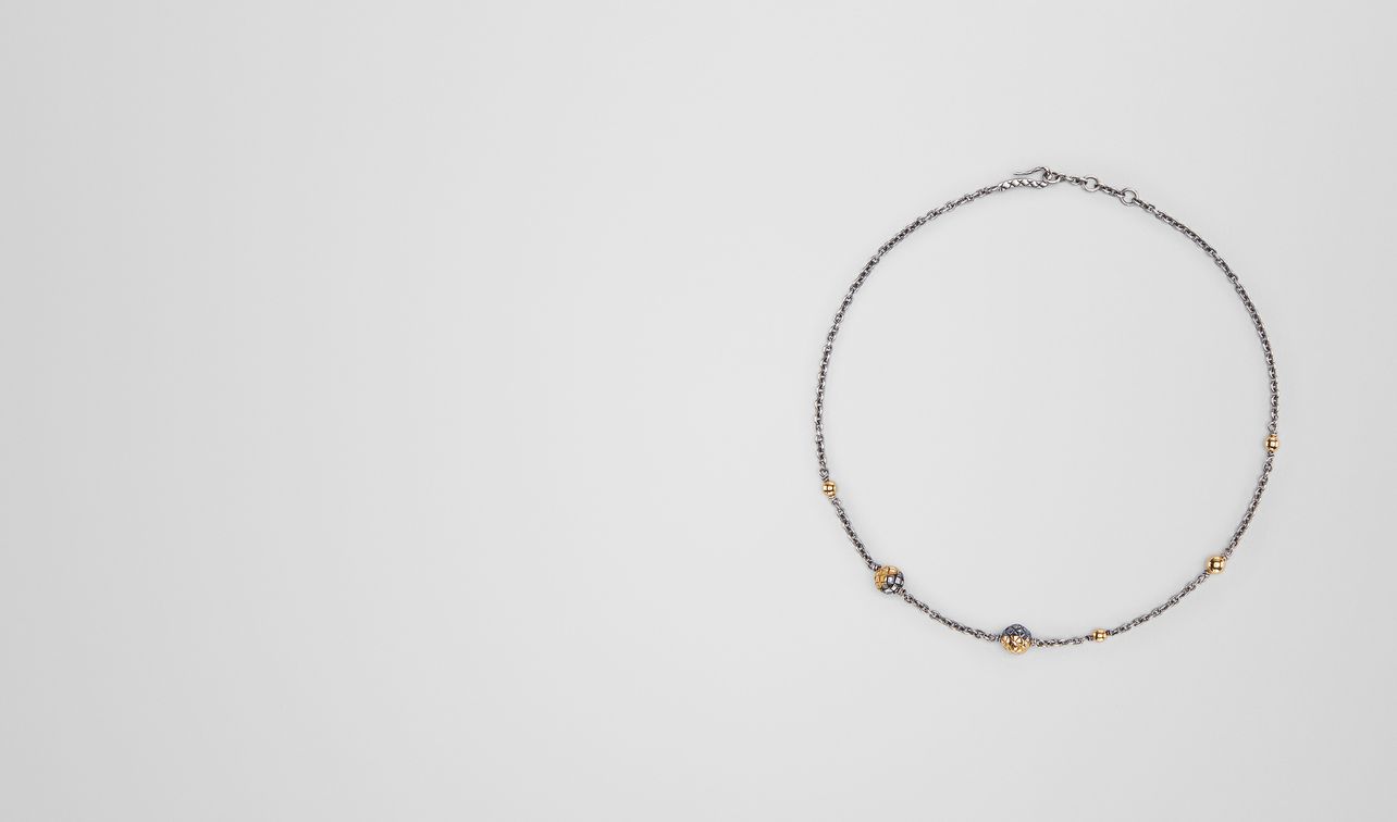 antique silver/yellow gold patina dichotomy necklace landing