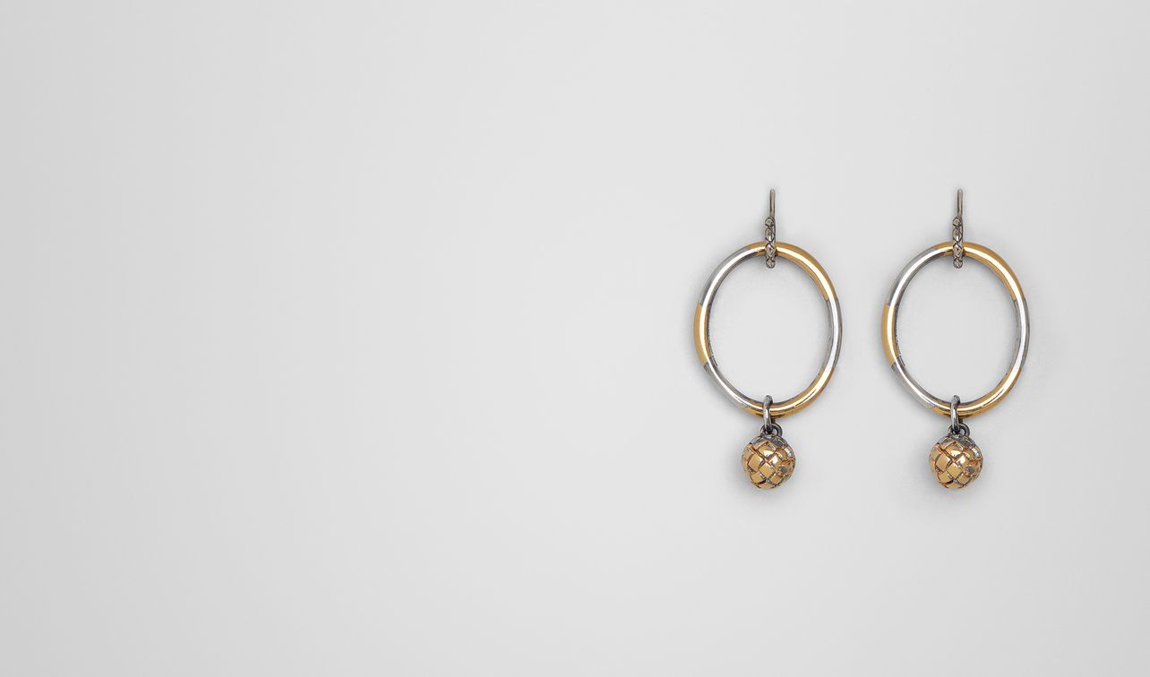 antique silver/yellow gold patina dichotomy earing landing