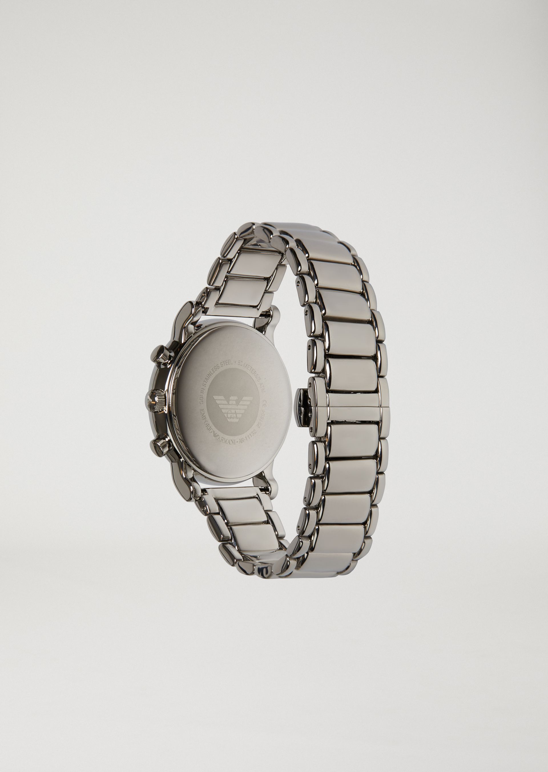 Stainless steel stopwatch with 3chain strap Man Emporio Armani