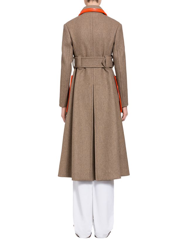 Coat Marni Coat in brown felted double knit wool Woman