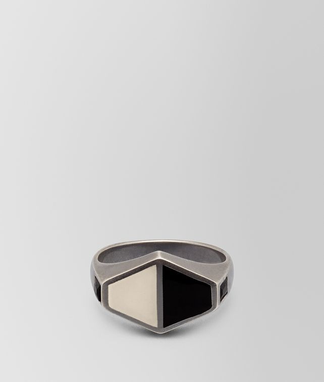 BOTTEGA VENETA NERO/MIST SILVER RING Ring Woman fp