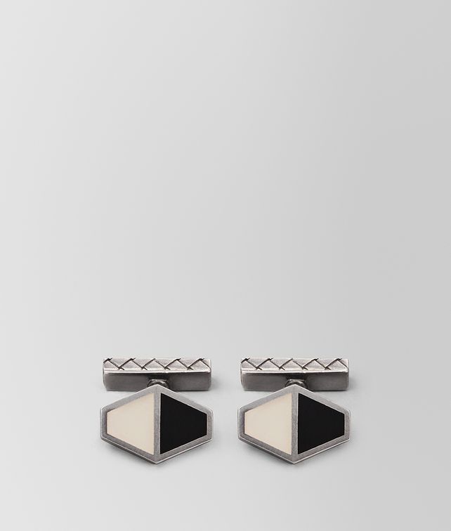 BOTTEGA VENETA NERO/MIST SILVER CUFFLINKS Other Jewelry Woman fp