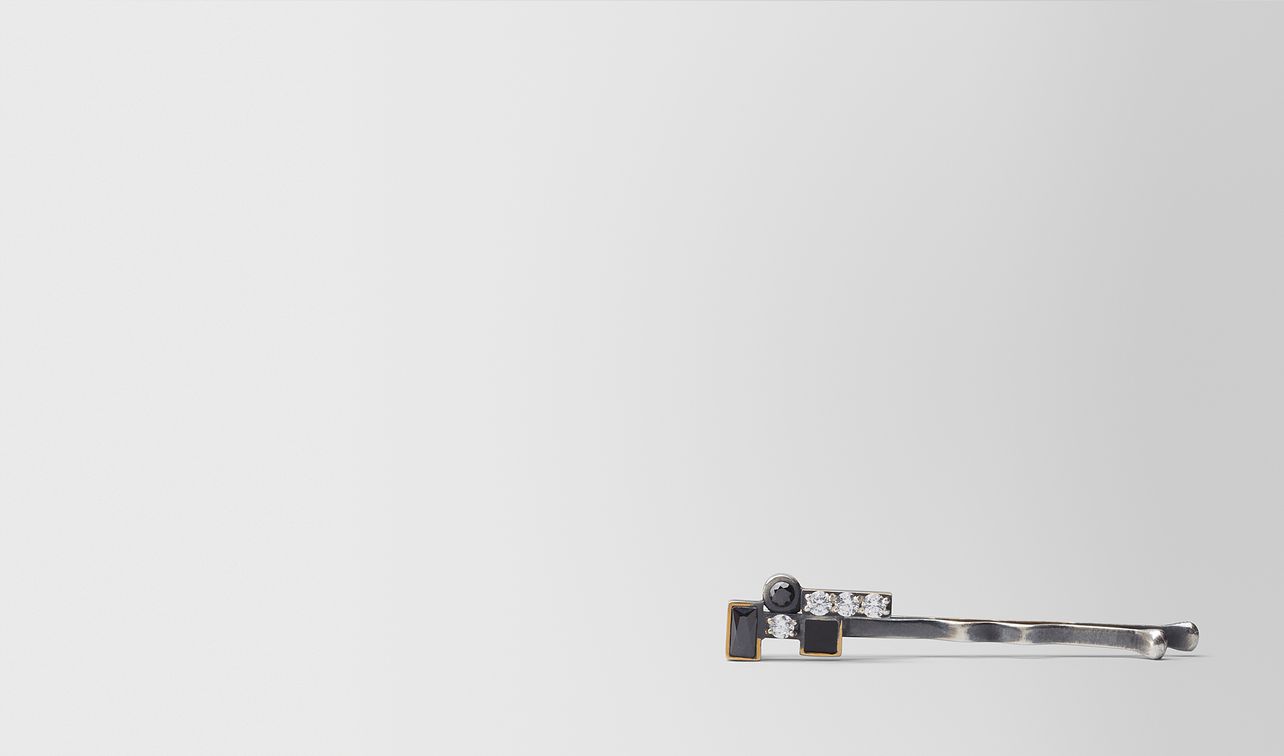 cubic zirconia/enamel/silver hair clip landing