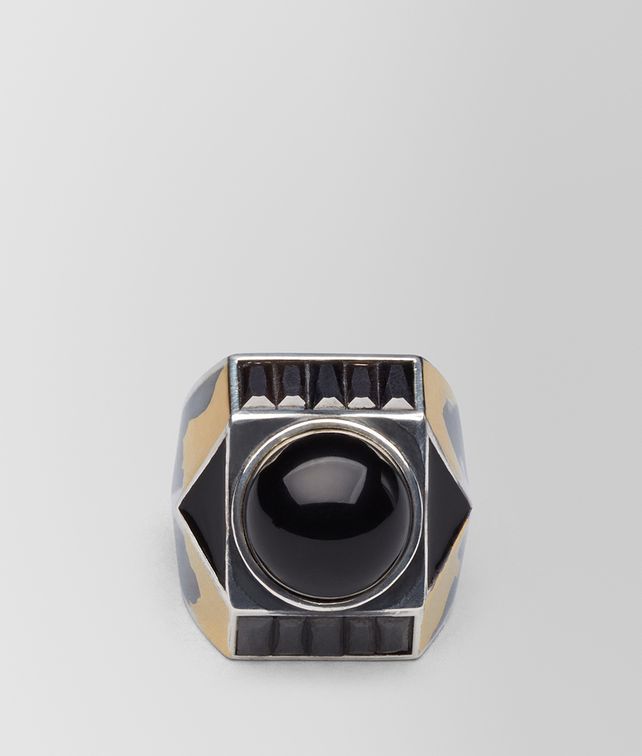 BOTTEGA VENETA ONYX/SILVER/ENAMEL RING Ring Woman fp