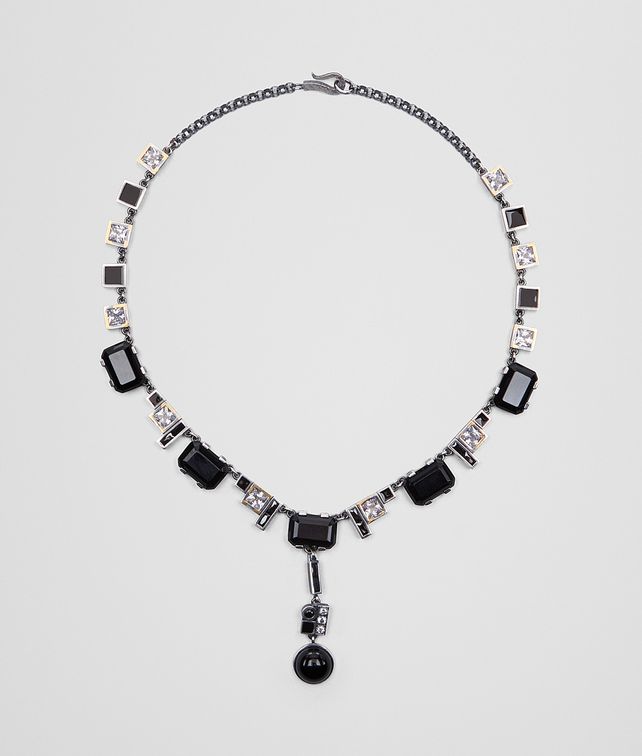 BOTTEGA VENETA ONYX/SILVER/CUBIC ZIRCONIA NECKLACE Necklace Woman fp