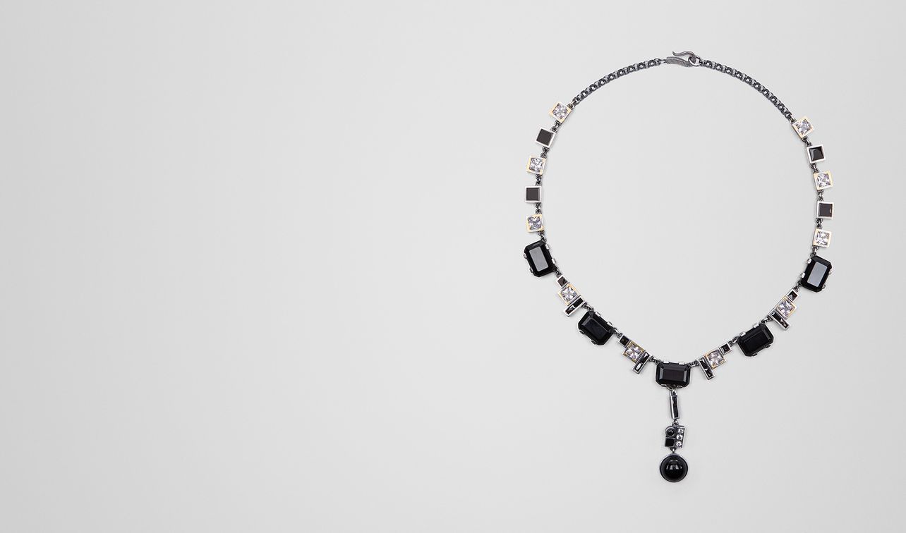 collana in onice/argento/zirconia cubica landing