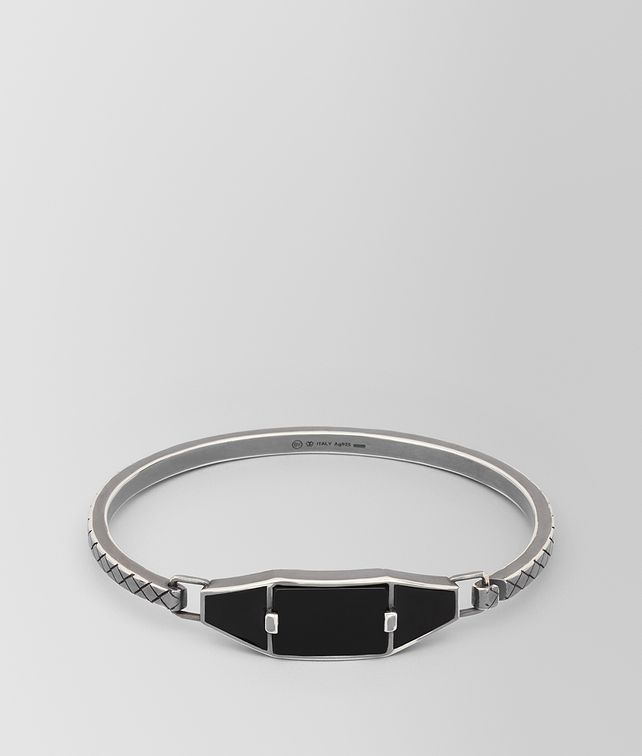 BOTTEGA VENETA ONYX/SILVER/ENAMEL BRACELET Bracelet Man fp