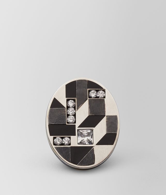 BOTTEGA VENETA CUBIC ZIRCONIA/ENAMEL/SILVER RING Ring Woman fp