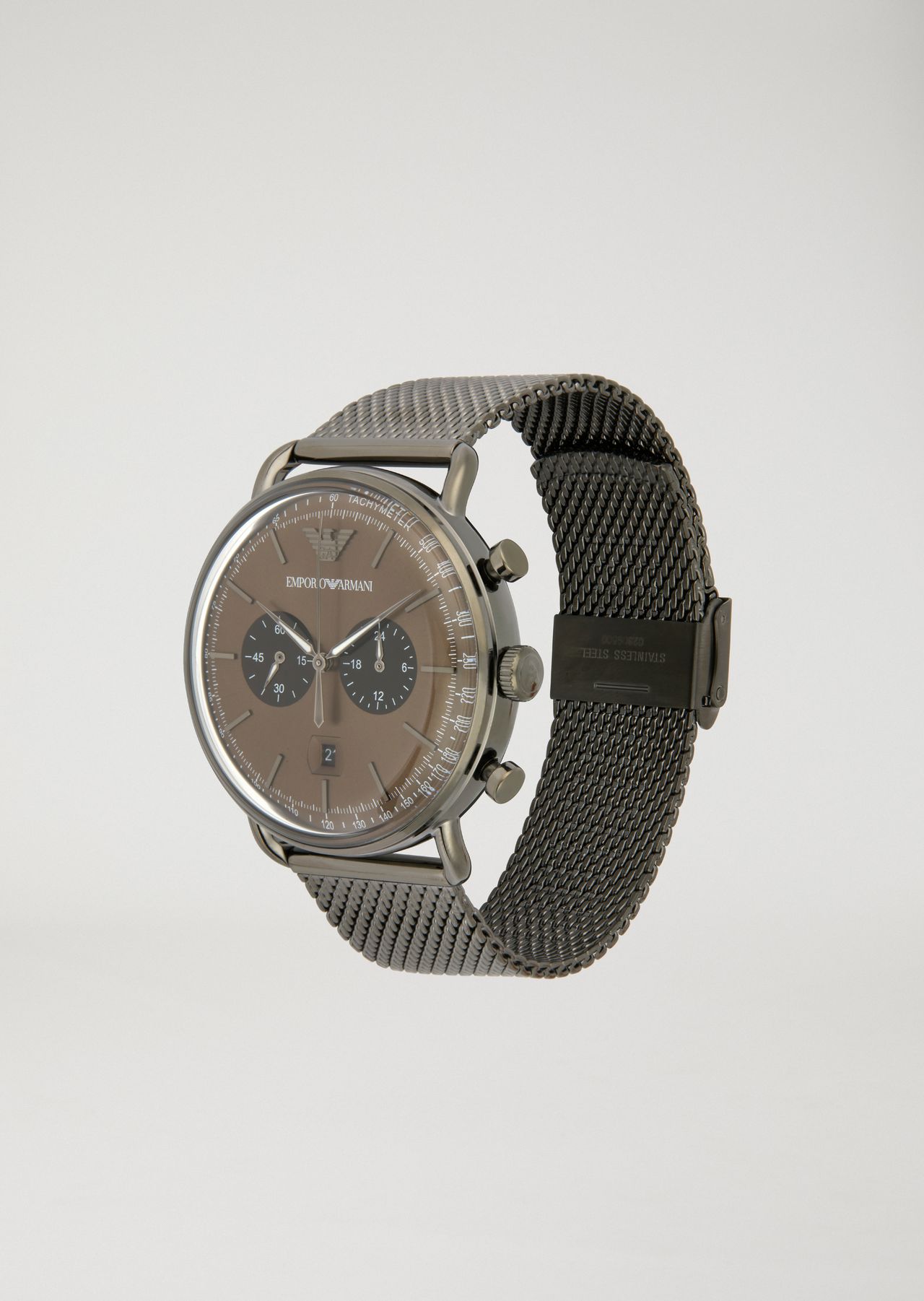 Stainless steel chronograph with tachymeter dial Man Emporio Armani