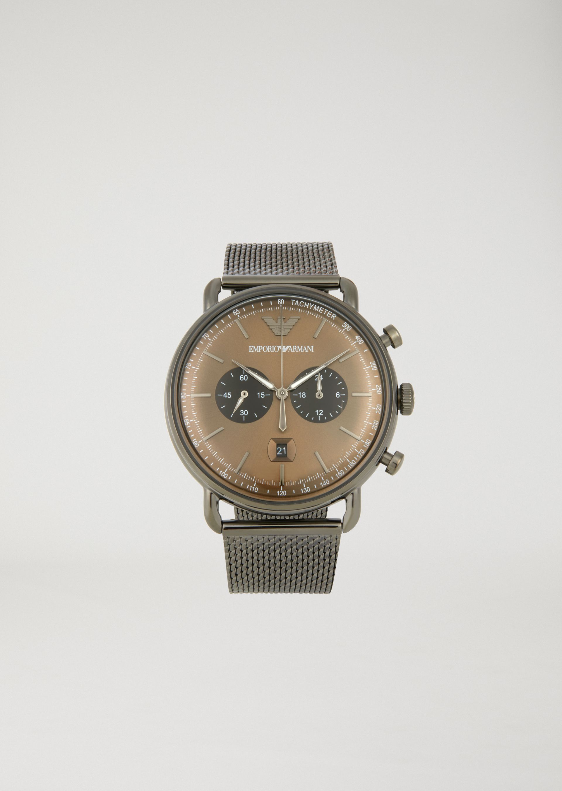 Stainless steel chronograph with tachymeter dial Man Emporio Armani