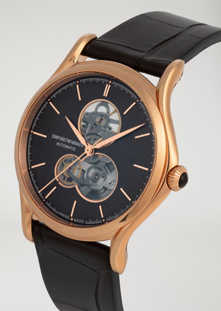 Men's Swiss Made Classic Automatic Open Balance Wheel Watch Man