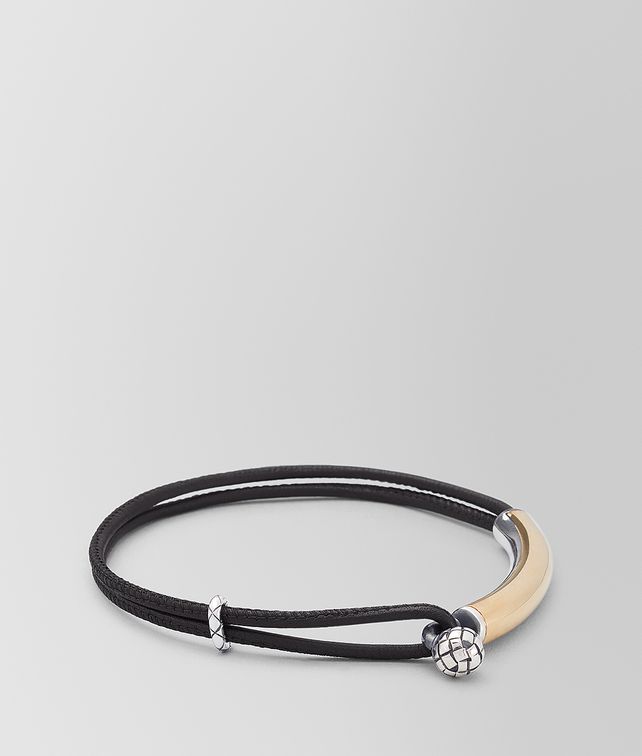 BOTTEGA VENETA BRACELET IN LEATHER AND SILVER Bracelet Man fp