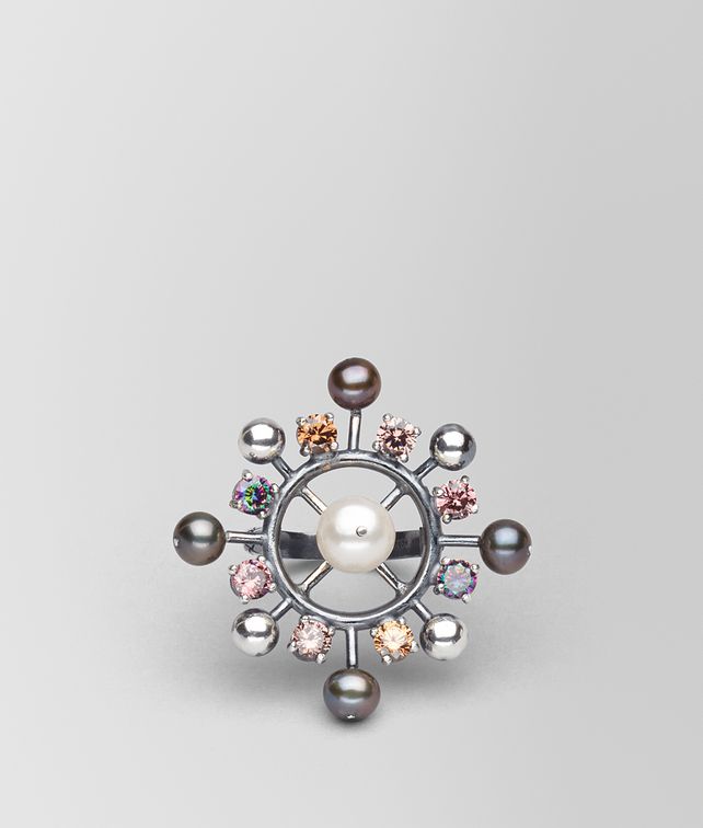 BOTTEGA VENETA RING IN PEARL AND ZIRCONIA Ring Woman fp