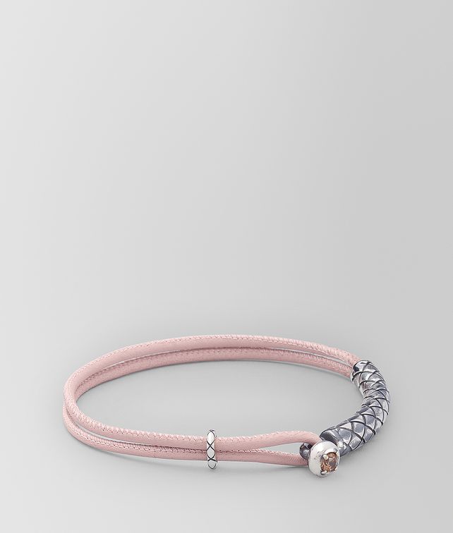 BOTTEGA VENETA BRACELET IN LEATHER AND SILVER Bracelet Woman fp