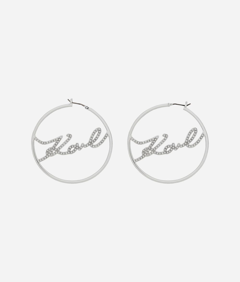 KARL LAGERFELD Karl Signature Hoop Earrings Earring Woman f